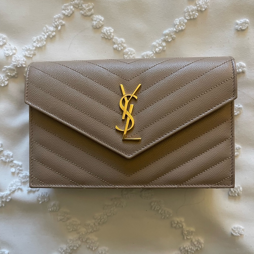 YSL Grain de Poudre Chain Wallet